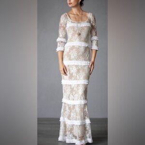 Tracy Reese Lace Tiered Fringe Dress